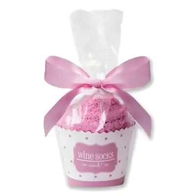 Подарочные носки RESTEQ "Капкейк" (кексы) с надписью "Принеси вина" розовые - 4 - Robinzon.ua