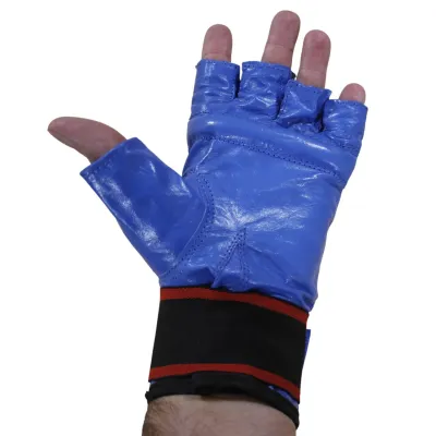 Рукавички шингарты шкіряні SPRINTER на липучці сині - 3 - Robinzon.ua