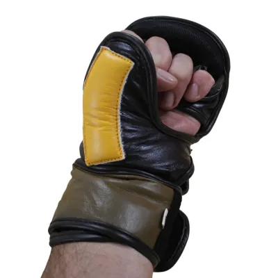 Рукавички для змішаних єдиноборств MMA Sprinter жовто-чорні L - 4 - Robinzon.ua