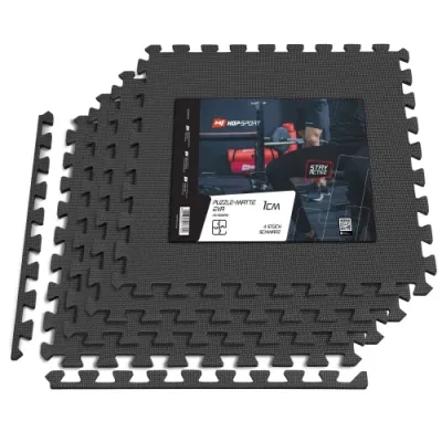 Мат-пазл EVA 1 см - 4 частин Hop-Sport A010 чорний - 1 - Robinzon.ua