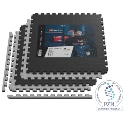 Мат-пазл товщиною 2 см - 4 частин Hop - Sport A020 чорно-сірий - 3 - Robinzon.ua