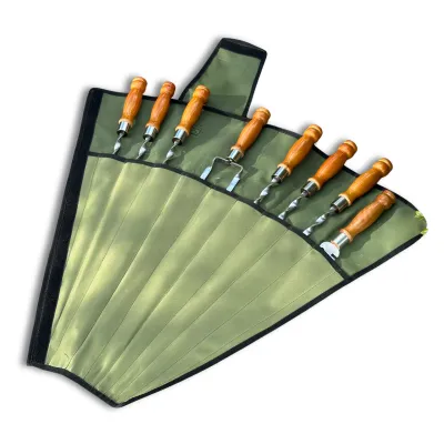 Набір шампурів Ліра 6/1/1 світла ручка в зеленому чохлі - 1 Набір шампурів Ліра 6/1/1 світла ручка в зеленому чохлі - 1 - Robinzon.ua