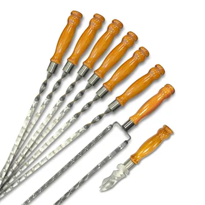 Набір шампурів Ліра 6/1/1 світла ручка в зеленому чохлі - 2 Набір шампурів Ліра 6/1/1 світла ручка в зеленому чохлі - 2 - Robinzon.ua