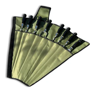 Набір шампурів Ліра 6/1/1 чорна ручка в зеленому чохлі - 1 - Robinzon.ua