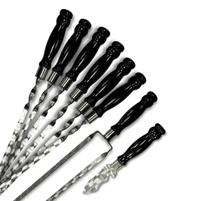 Набір шампурів Ліра 6/1/1 чорна ручка в зеленому чохлі - 2 - Robinzon.ua