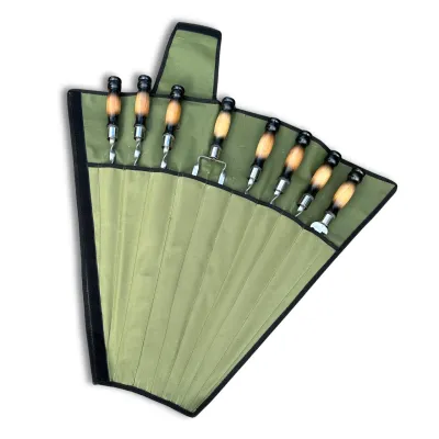 Набір шампурів Ліра 6/1/1 двокольорова ручка в зеленому чохлі - 2 - Robinzon.ua