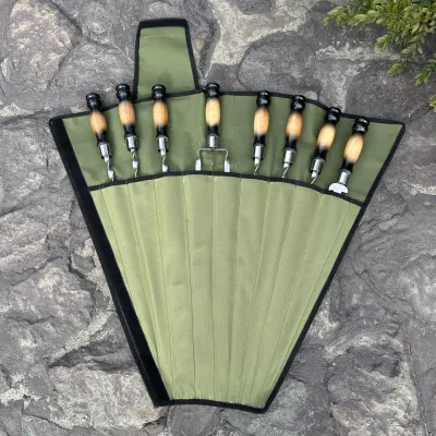 Набір шампурів Ліра 6/1/1 двокольорова ручка в зеленому чохлі - 5 - Robinzon.ua