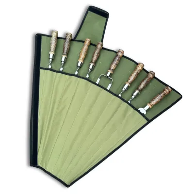 Набір шампурів Ліра 6/1/1 мармурова ручка в зеленому чохлі - 1 Набір шампурів Ліра 6/1/1 мармурова ручка в зеленому чохлі - 1 - Robinzon.ua