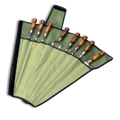 Набір шампурів Ліра 6/1/1 ретро ручка в зеленому чохлі - 1 Набір шампурів Ліра 6/1/1 ретро ручка в зеленому чохлі - 1 - Robinzon.ua