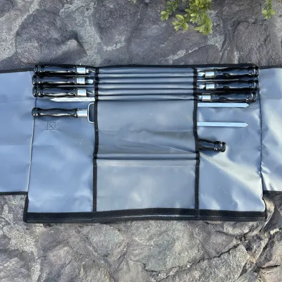 Набір шампурів Арго 6/1/1 чорна ручка в сірому чохлі - 6 Набір шампурів Арго 6/1/1 чорна ручка в сірому чохлі - 6 - Robinzon.ua