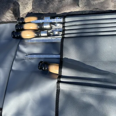 Набір шампурів Арго 6/1/1 двокольорова ручка в сірому чохлі - 4 Набір шампурів Арго 6/1/1 двокольорова ручка в сірому чохлі - 4 - Robinzon.ua