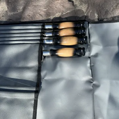 Набір шампурів Арго 6/1/1 двокольорова ручка в сірому чохлі - 5 Набір шампурів Арго 6/1/1 двокольорова ручка в сірому чохлі - 5 - Robinzon.ua