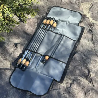 Набір шампурів Арго 6/1/1 двокольорова ручка в сірому чохлі - 6 Набір шампурів Арго 6/1/1 двокольорова ручка в сірому чохлі - 6 - Robinzon.ua