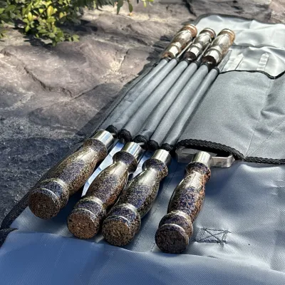 Набір шампурів Арго 6/1/1 мармурова ручка в сірому чохлі - 5 Набір шампурів Арго 6/1/1 мармурова ручка в сірому чохлі - 5 - Robinzon.ua