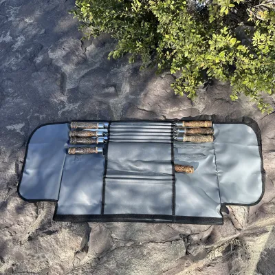 Набір шампурів Арго 6/1/1 мармурова ручка в сірому чохлі - 6 Набір шампурів Арго 6/1/1 мармурова ручка в сірому чохлі - 6 - Robinzon.ua