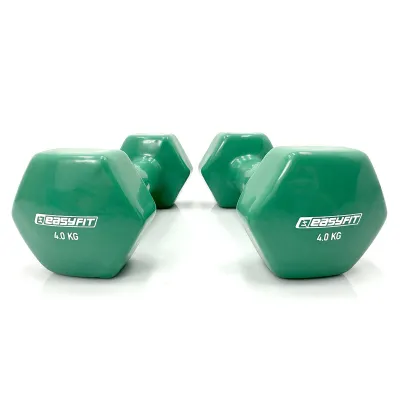 Гантель для фітнесу 4.0 кг EasyFit із вініловим покриттям зелена - 1 - Robinzon.ua