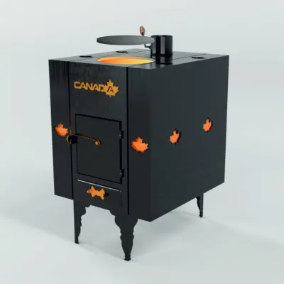 Печь дровяная «Canada» с теплоаккумулятором и защитным кожухом LUX - 1 - Robinzon.ua
