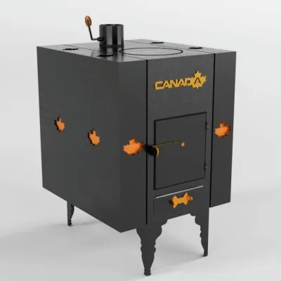 Печь дровяная «Canada» с теплоаккумулятором и защитным кожухом LUX - 3 - Robinzon.ua