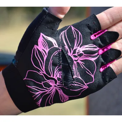 Перчатки для фитнеса MadMax MFG-770 Flower Power Gloves Black/Pink M - 5 - Robinzon.ua