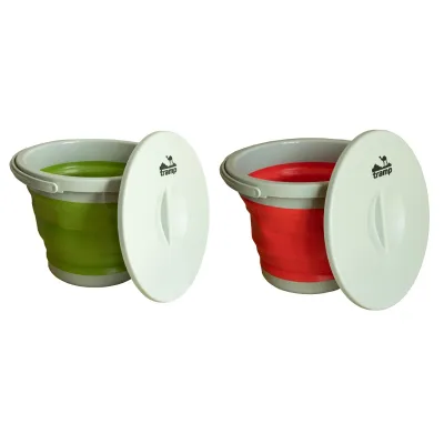 Відро TRAMP складане силіконове з кришкою 5л терракотове TRC-127 - 4 - Robinzon.ua