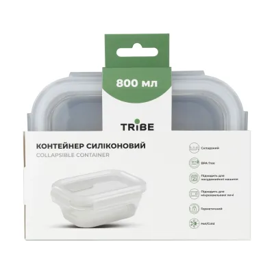 Контейнер Tribe Collapsible Container 800 мл силіконовий T-FF-0028, grey - 3 Контейнер Tribe Collapsible Container 800 мл силіконовий T-FF-0028, grey - 3 - Robinzon.ua