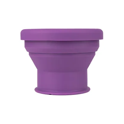 Стакан Tribe Складной Шот 90 мл с крышкой силиконовый T-FF-0030, слива. - 1 - Robinzon.ua