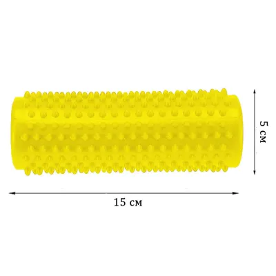Массажный цилиндр EasyFit Spindle с шипами желтый - 1 Массажный цилиндр EasyFit Spindle с шипами желтый - 1 - Robinzon.ua