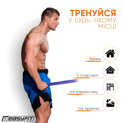 Резиновая петля EasyFit 50-110 кг Синяя - 1 - Robinzon.ua