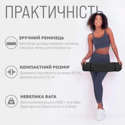 Коврик для йоги и фитнеса EasyFit TPE+TC 6 мм двухслойный + Чехол черный с красным - 1 Коврик для йоги и фитнеса EasyFit TPE+TC 6 мм двухслойный + Чехол черный с красным - 1 - Robinzon.ua