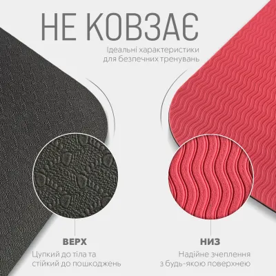 Коврик для йоги и фитнеса EasyFit TPE+TC 6 мм двухслойный + Чехол черный с красным - 3 Коврик для йоги и фитнеса EasyFit TPE+TC 6 мм двухслойный + Чехол черный с красным - 3 - Robinzon.ua