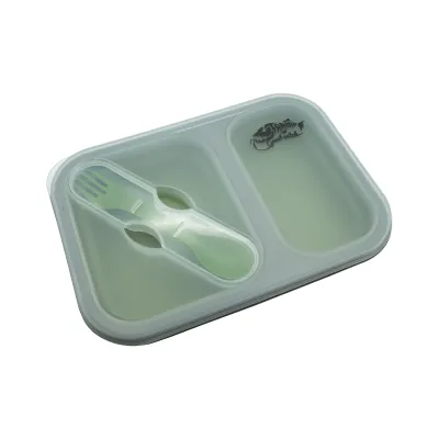 Контейнер силиконовый на 2 отсека Tramp (900ml) с ловилкой olive UTRC-090-olive - 1 - Robinzon.ua