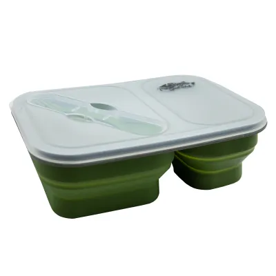 Контейнер силиконовый на 2 отсека Tramp (900ml) с ловилкой olive UTRC-090-olive - 4 - Robinzon.ua