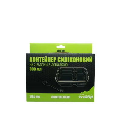 Контейнер силиконовый на 2 отсека Tramp (900ml) с ловилкой olive UTRC-090-olive - 6 - Robinzon.ua