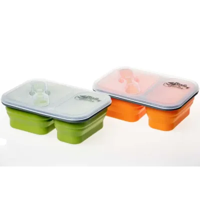 Контейнер силиконовый на 2 отсека Tramp (900ml) с ловилкой olive UTRC-090-olive - 7 - Robinzon.ua