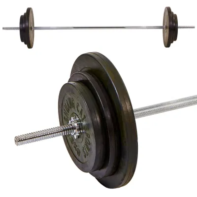 Штанга прямая с обрезиненными блинами на 83 кг длина-1,8м SPORTS 1139-83R - 1 Штанга прямая с обрезиненными блинами на 83 кг длина-1,8м SPORTS 1139-83R - 1 - Robinzon.ua