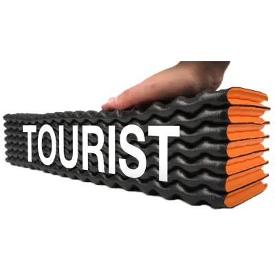 Килимок кемпінговий, карімат BaseCamp Tourist, 185х55х1, 5 см, Black/Orange (BCP 20206) - 2 - Robinzon.ua