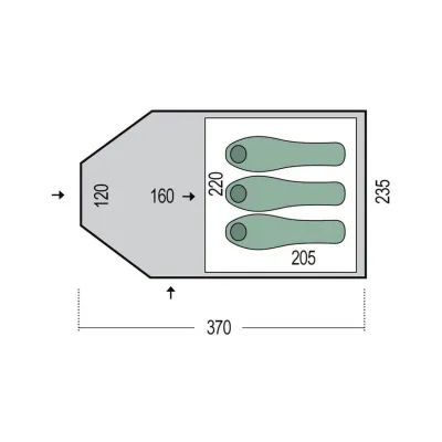 Намет тримісний Pinguin Campus 3, Green (PNG 125.3) - 1 Намет тримісний Pinguin Campus 3, Green (PNG 125.3) - 1 - Robinzon.ua