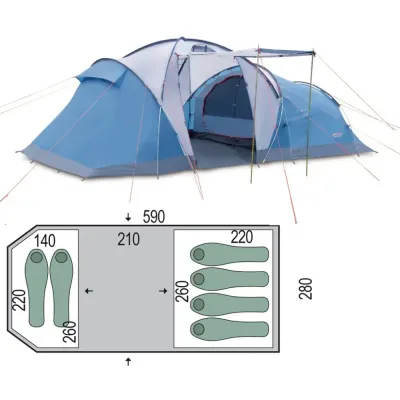 Намет шестимісний Pinguin Omega 6, Blue (PNG 128.6.Blue) - 1 - Robinzon.ua