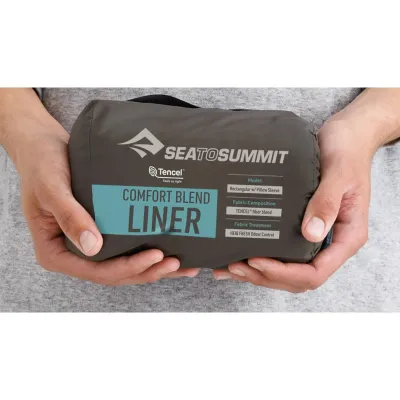 Вкладиш в спальник Sea to Summit Comfort Blend Sleeping Bag Liner, Rectangular w/ Pillow Sleeve, Aqua Sea Blue (STS ASL032071-250201) - 2 - Robinzon.ua