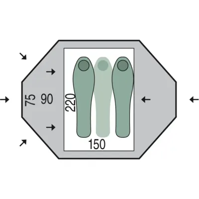 Намет двомісний Pinguin Taifun 2, Green (PNG 134.2) - 3 - Robinzon.ua