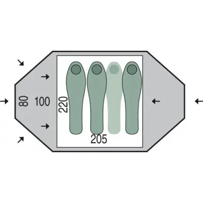 Намет тримісний Pinguin Tornado 3, Green (PNG 123) - 1 - Robinzon.ua