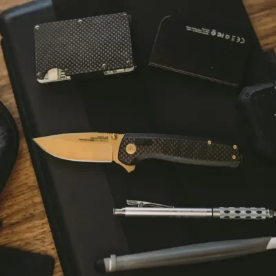 Складной нож SOG Terminus XR LTE, Carbon/Gold (SOG TM1033-BX) - 8 - Robinzon.ua