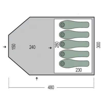 Намет п'ятимісний Pinguin Campus 5, Green (PNG 125.5) - 1 - Robinzon.ua