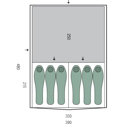 Палатка шестиместная Pinguin Interval 6, Green (PNG 143.6.Green) - 1 - Robinzon.ua