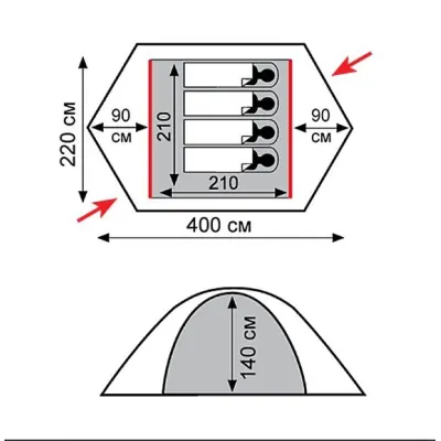 Намет Tramp ROCK 4 (V2) - 2 - Robinzon.ua
