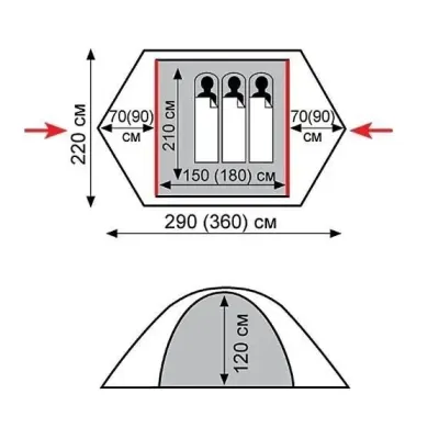 Палатка Tramp Peak 3 (V2) Зеленая - 7 Палатка Tramp Peak 3 (V2) Зеленая - 7 - Robinzon.ua