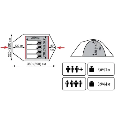 Намет Tramp Lite Camp 4 олива - 1 Намет Tramp Lite Camp 4 олива - 1 - Robinzon.ua