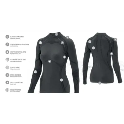 Жіноча термофутболка з довгим рукавом Accapi Ergowool, XL/XXL, Iron/Black (ACC WА711.6799-X2X) - 2 - Robinzon.ua