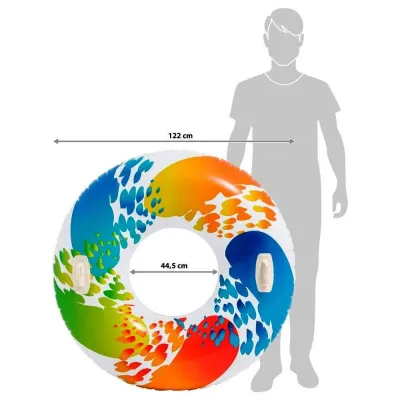 Коло надувне з ручками Intex Кольорова крапля 119 см (58202) - 1 Коло надувне з ручками Intex Кольорова крапля 119 см (58202) - 1 - Robinzon.ua