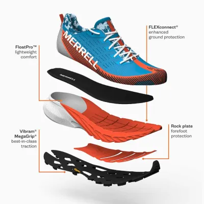Кросівки трекінгові чоловічі Merrell AGILITY PEAK 5 GTX Black/Tangerine, р.44.5 (195019499331) - 7 - Robinzon.ua